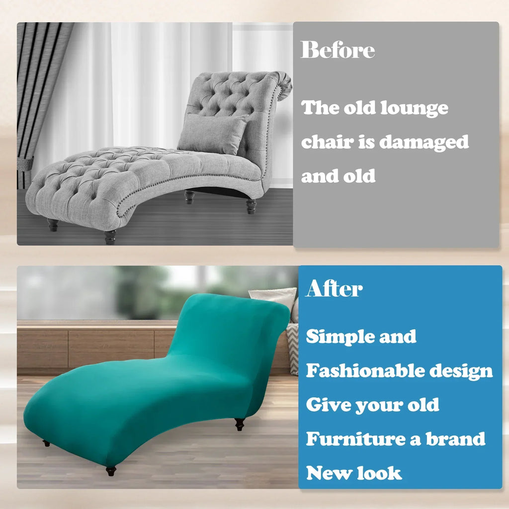 Armless Chaise Lounge Slipcover – Stretch Full Wrap Protector