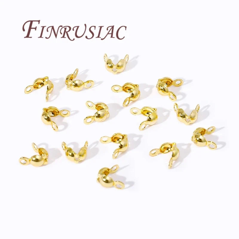18K Gold Plated Crimp Bead Covers 3.2mm & 4mm | DIY Jewelry