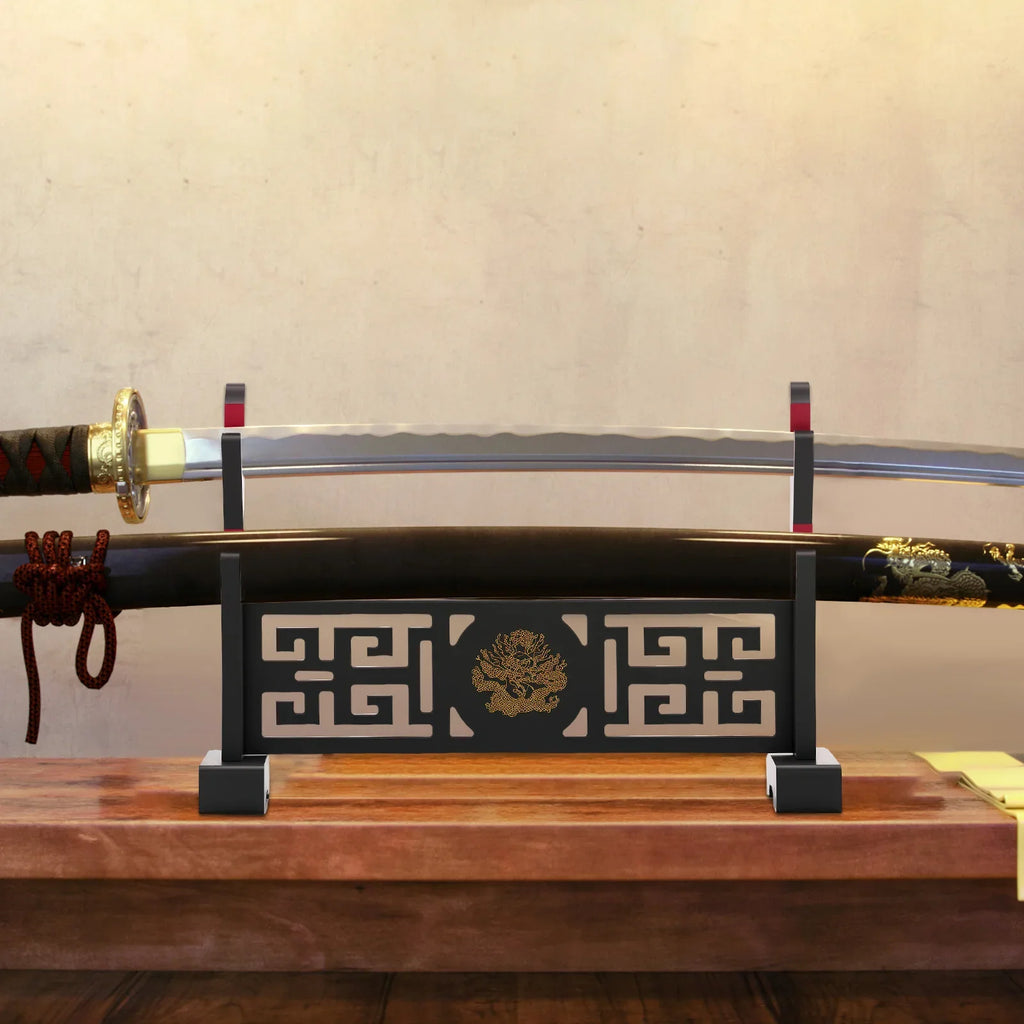 Wooden 2-Tier Katana Sword Display Stand – Samurai Holder