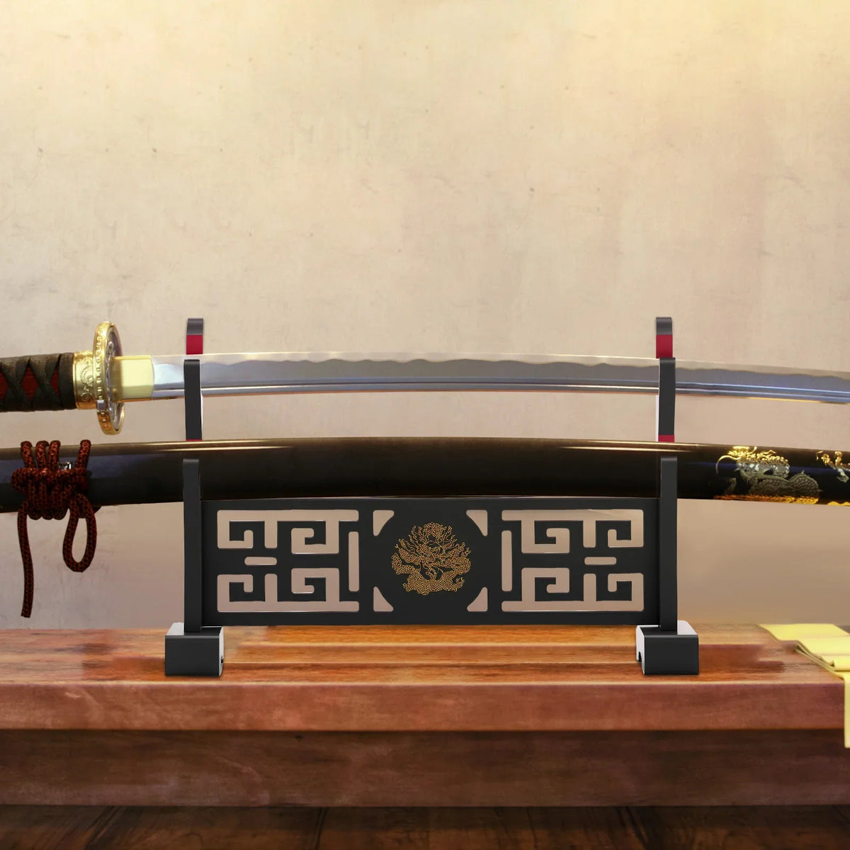 Wooden 2-Tier Katana Sword Display Stand – Samurai Holder