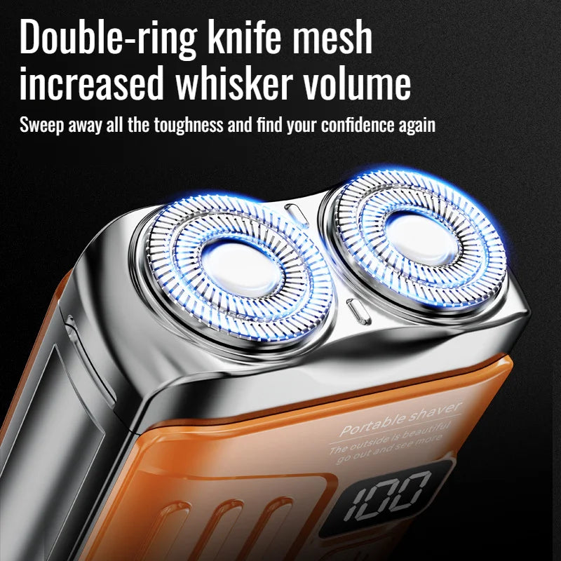 R-19 Mini Electric Shaver – LED Display, IPX7, Type-C Charge