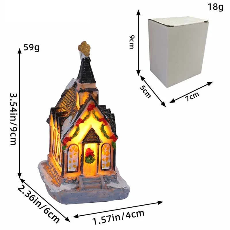 Mini LED Christmas Village House – Xmas Winter Décor Gift