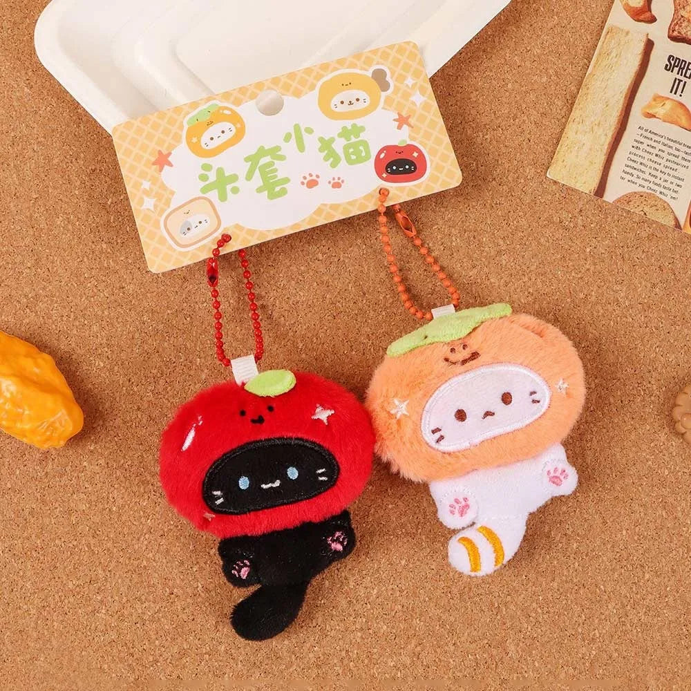 Plush Cat Keychain Pendant Pair – Cute Kitten Bag Charm