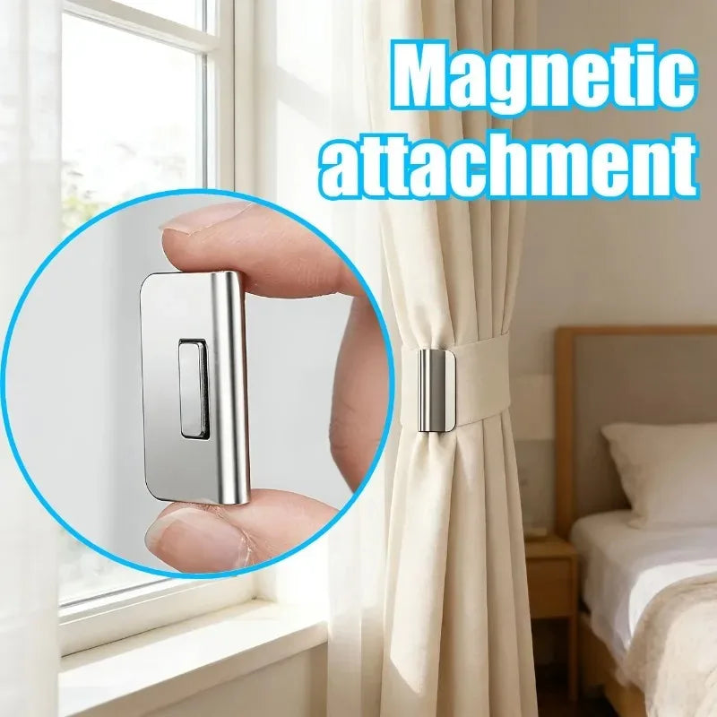 Magnetic Blackout Curtain Clips No-Drill Light Block 2pcs
