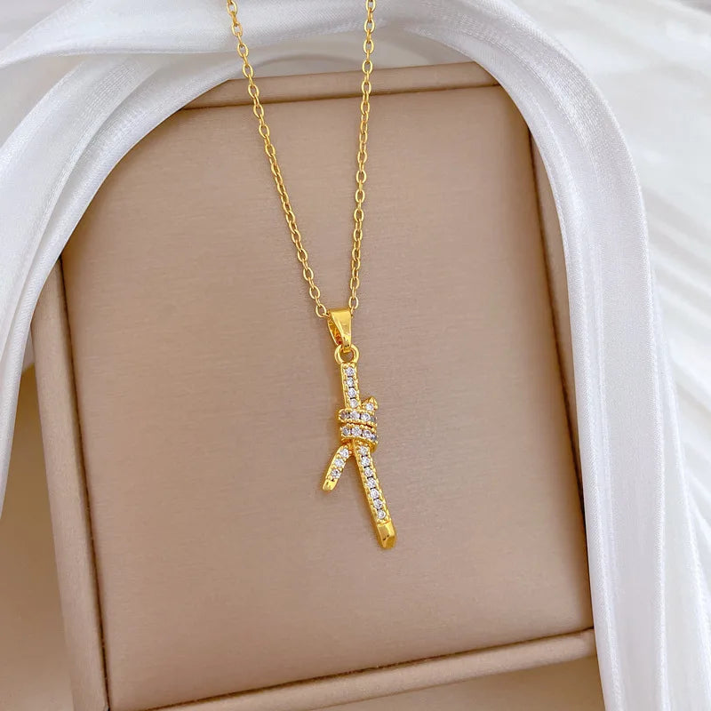 Women's Gold-Plated Stainless Steel Pendant Clavicle Necklace