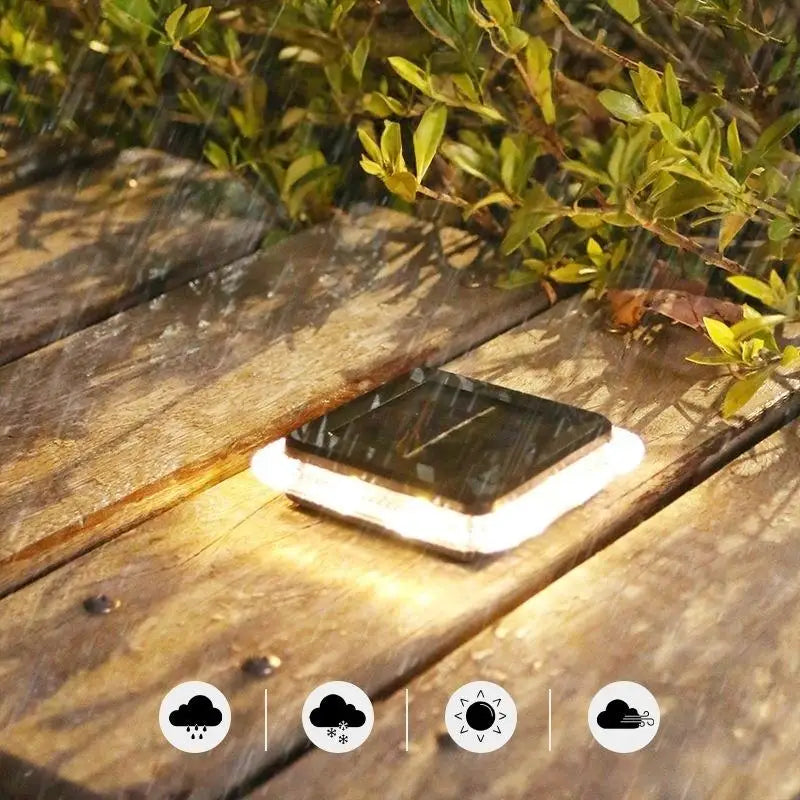 Solar Ground Light 8 LED Warm White IP65 Waterproof Garden Lamp