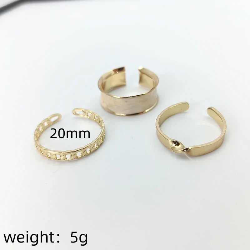 Vintage Geometric Adjustable Open Ring for Women | Minimalist