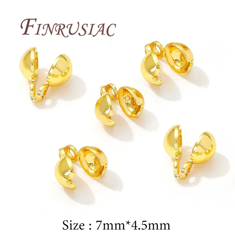 18K Gold Plated Crimp Beads & Cover Findings – DIY Jewelry