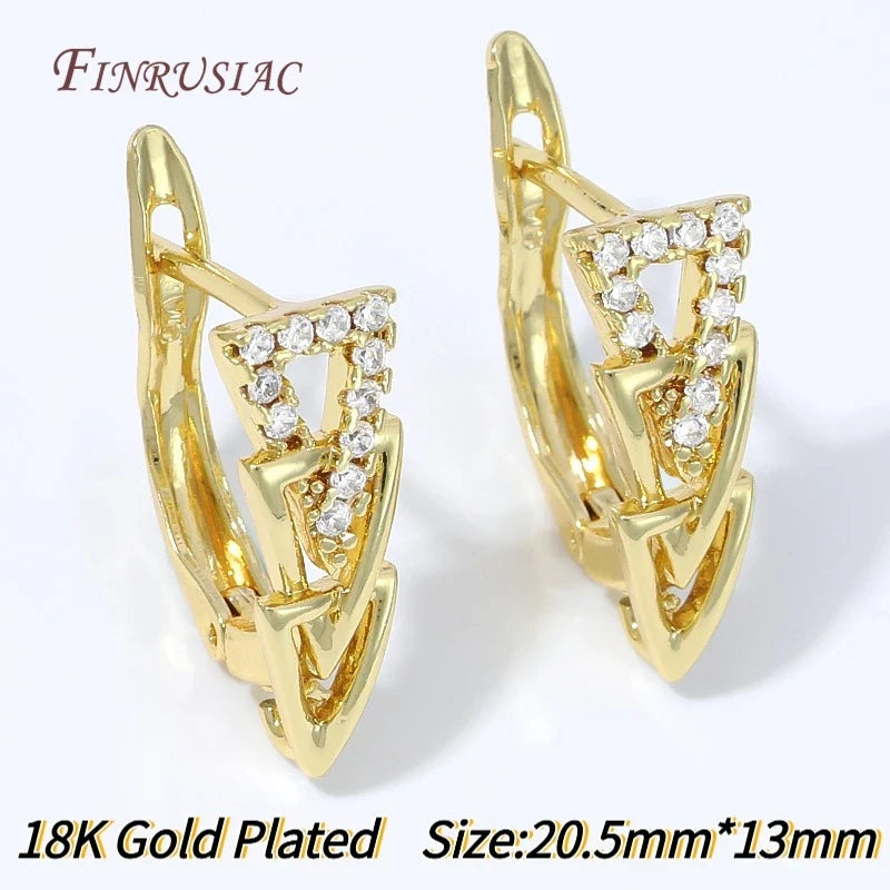 18K Gold Plated Zircon Huggie Earring Findings | DIY Jewelry