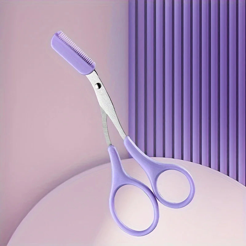 Stainless Steel Eyebrow Scissors with Comb | Precision Grooming