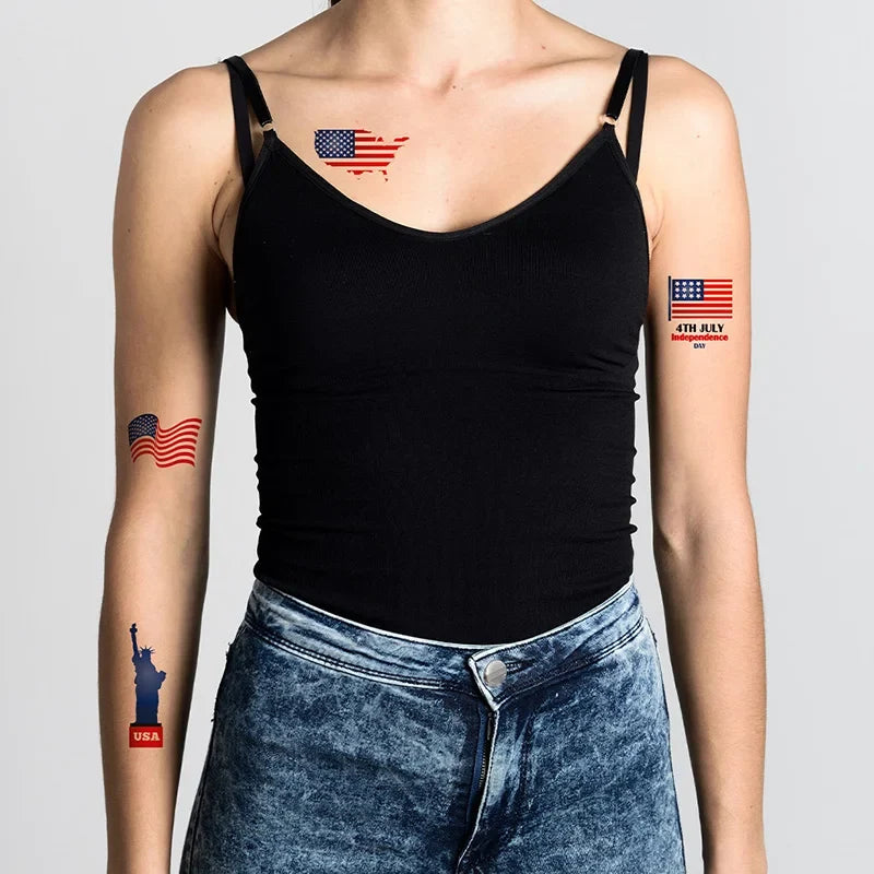 Independence Day American Flag Temporary Tattoo Stickers – 10 Sheets
