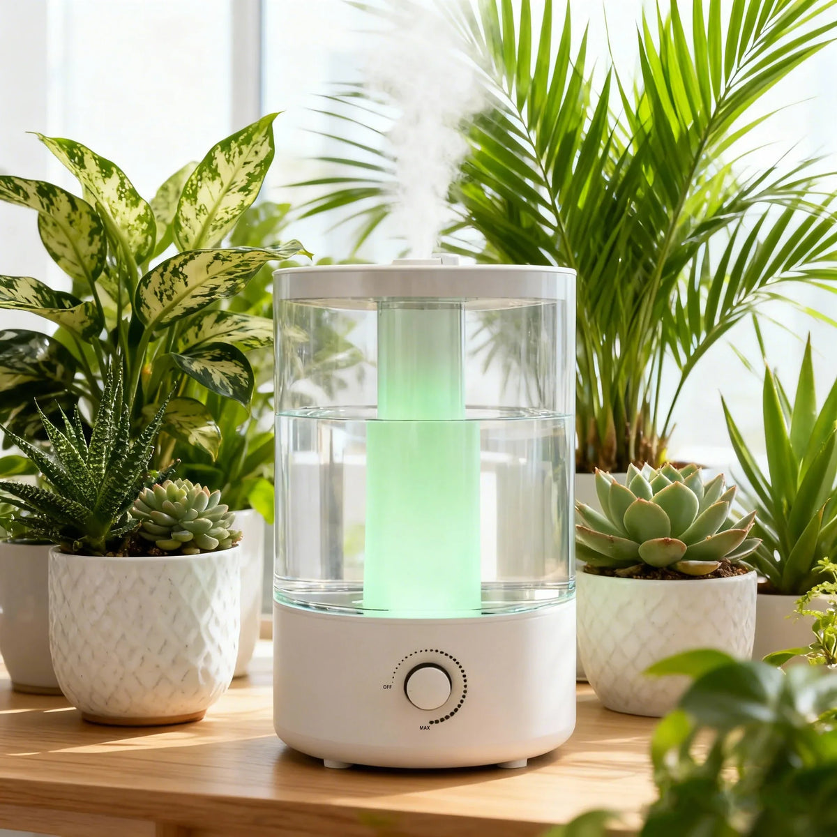 Portable Ultrasonic Humidifier | Humidistat & Aromatherapy