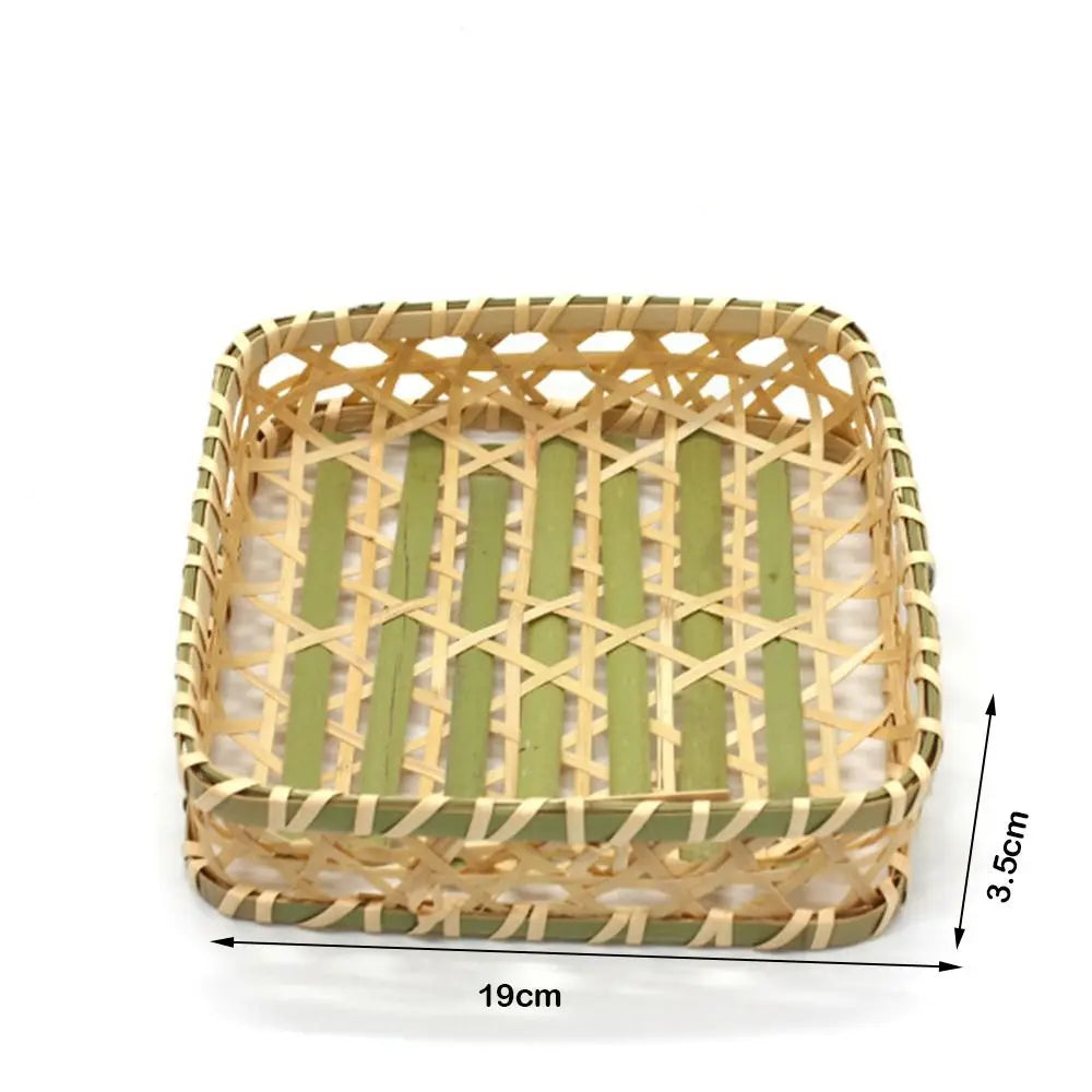 Miniature Woven Bamboo Basket – 1:12 & 1:6 Dollhouse Decor