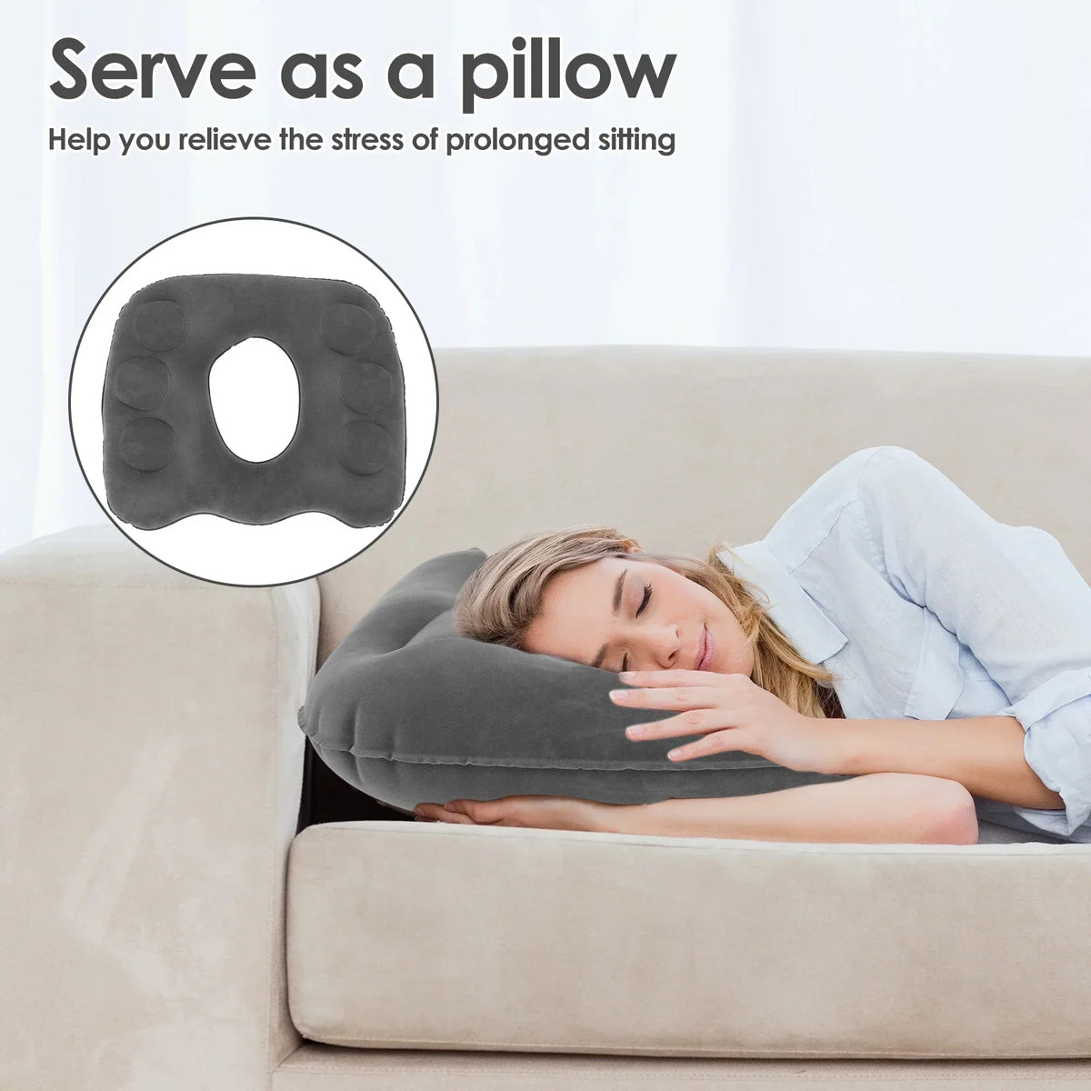 Inflatable Donut Seat Cushion – PVC Support for Office & Car
