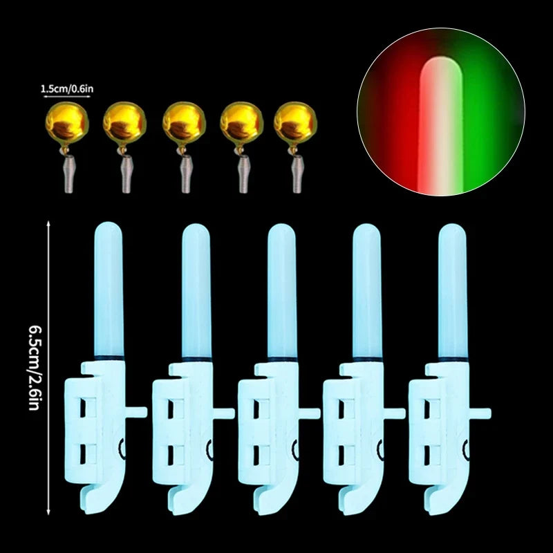 5Pcs LED Fishing Bite Alarm Light Stick Rod Bell CR425