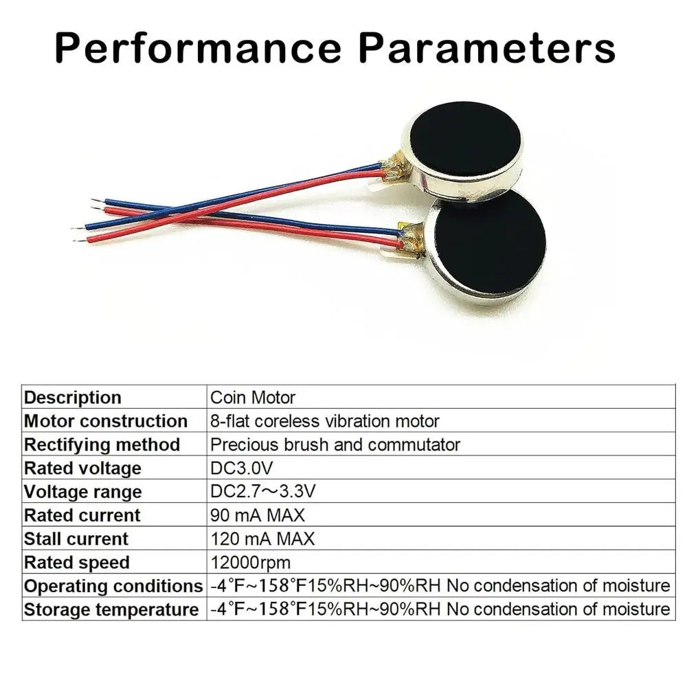 10Pcs DC 3V Micro Flat Coin Button Vibration Motors Self-Adhesive