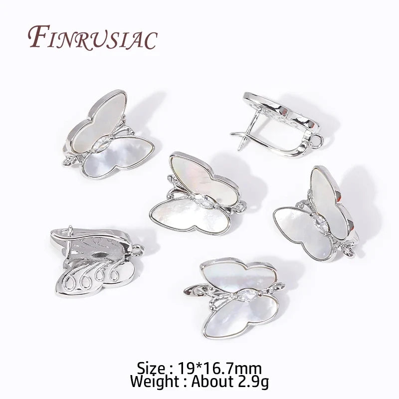 18K Gold Plated Zircon Butterfly Ear Wire Clasps – DIY Earrings