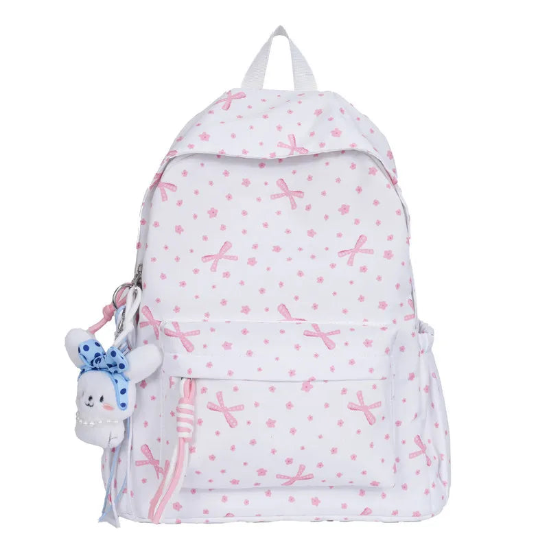 Korean Floral School Backpack – Lightweight Girls Bag