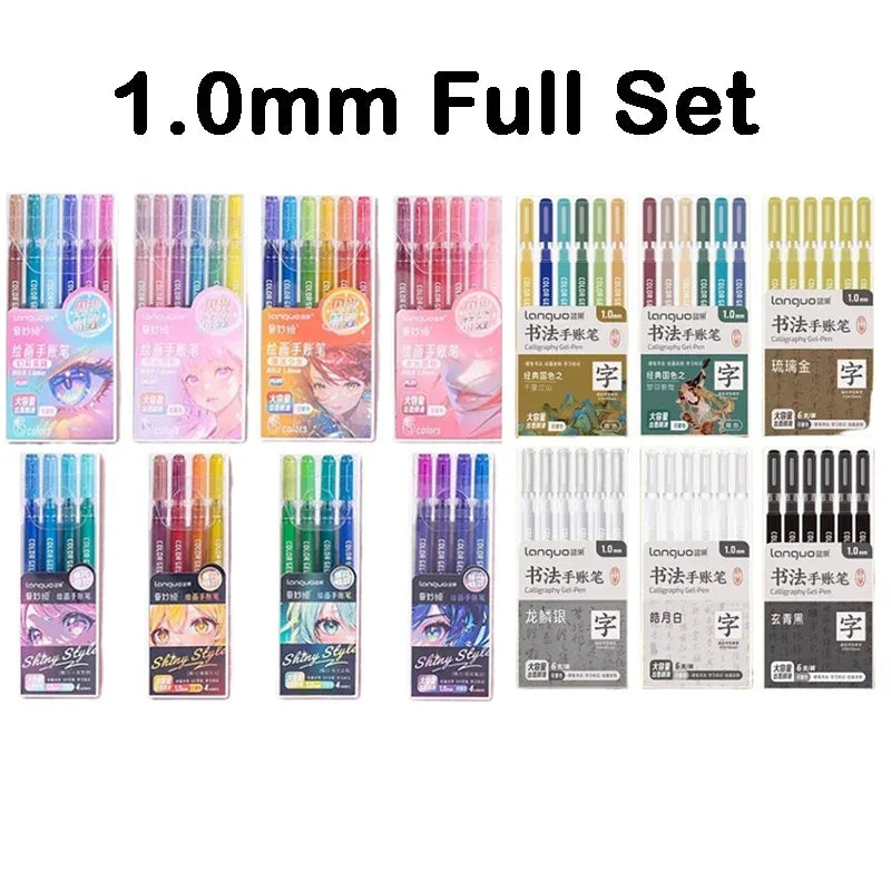Glitter Gel Pen Set 162 Colors – 0.5mm & 1.0mm Art Pens