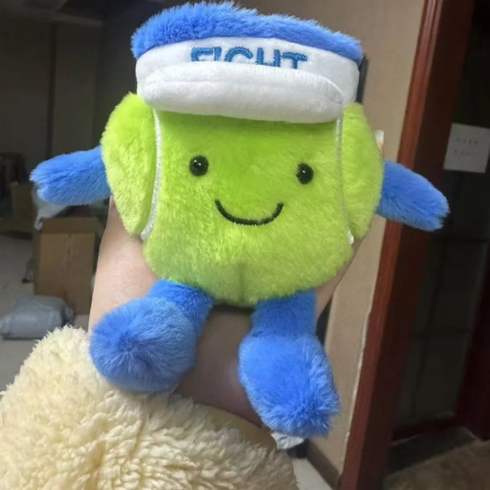 Sports Ball Plush Toy Pendant – Smiling Face Keychain Doll Gift