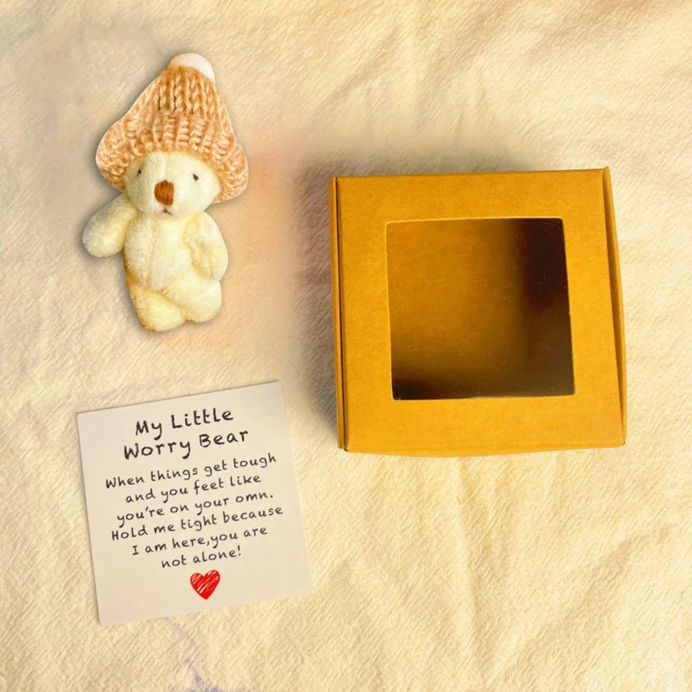 Mini Plush Teddy Bear in Box with Greeting Card – Gift Set