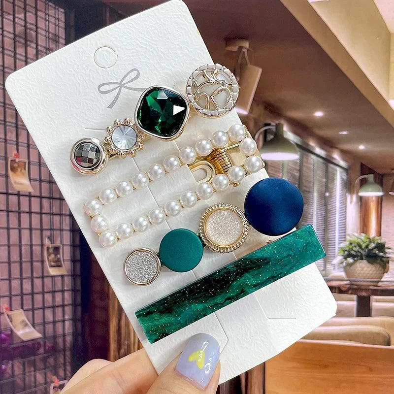 Pearl Hair Clip – Rhinestone Flower Barrette for Women & Girls