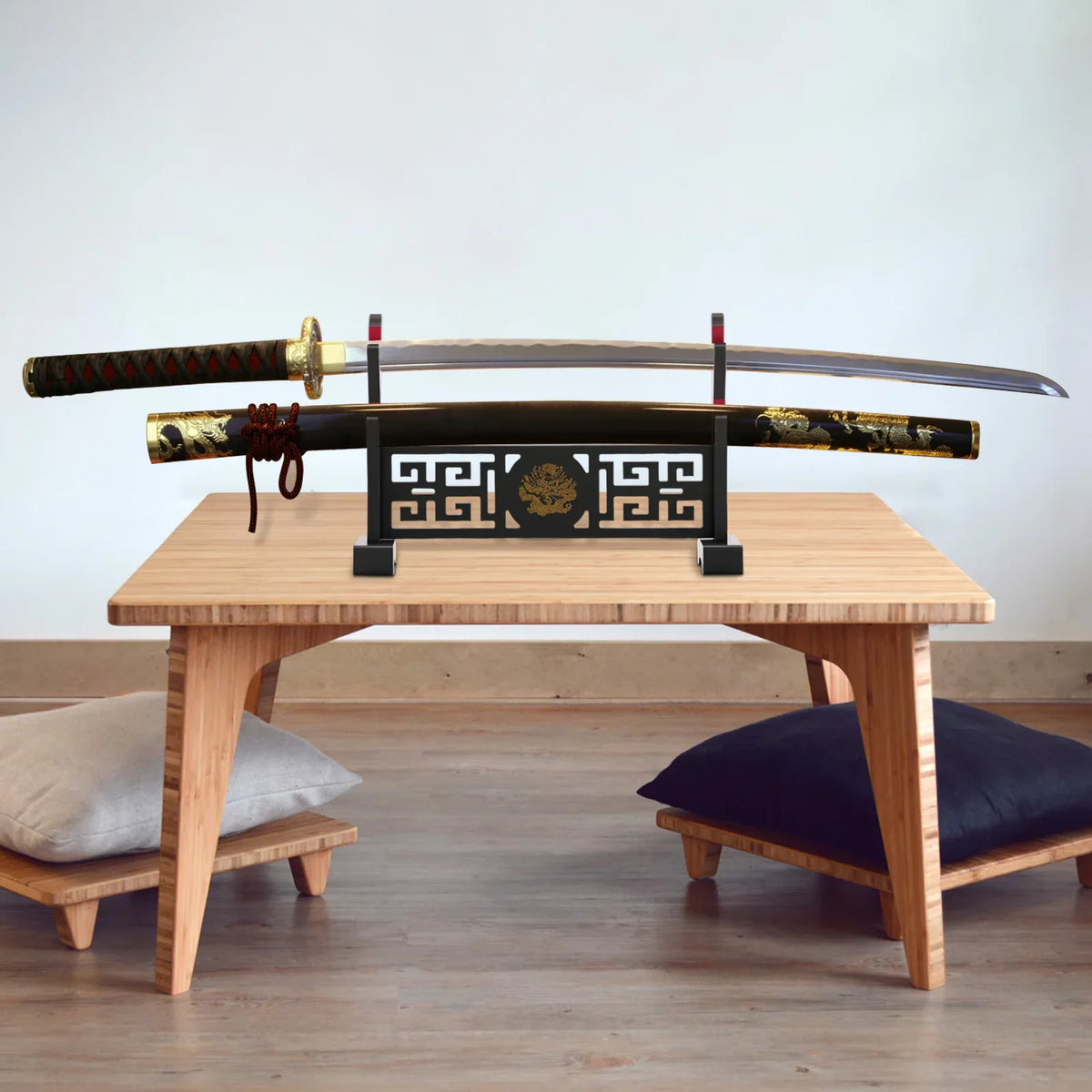 Wooden 2-Tier Katana Sword Display Stand – Samurai Holder