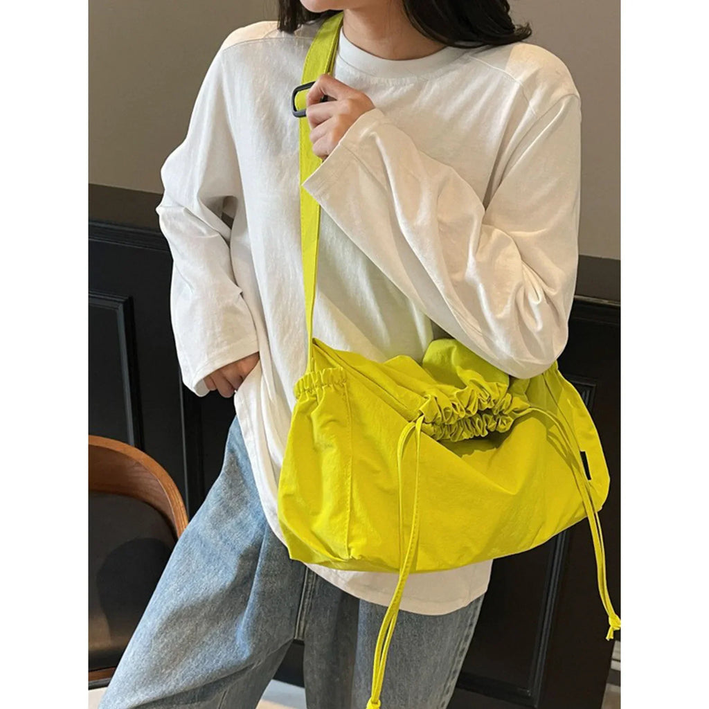 Nixie Large Canvas Tote Bag – Lightweight Drawstring Shoulder Bag