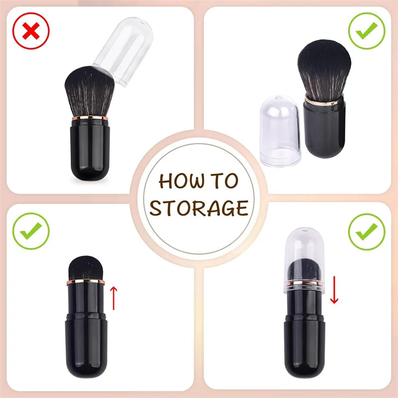 Retractable Kabuki Brush – Capsule Travel Makeup Brush