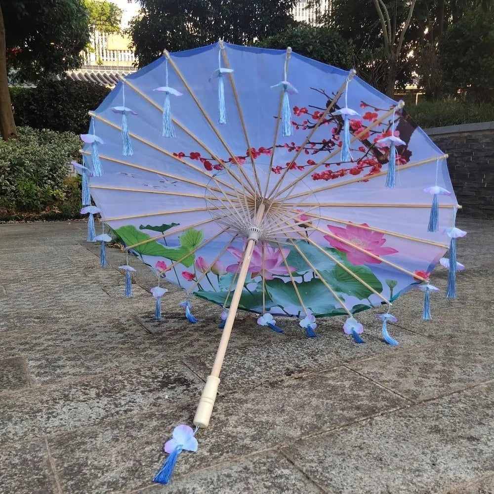 Silk Parasol Umbrella 82cm – Floral Art Wedding & Dance Gift