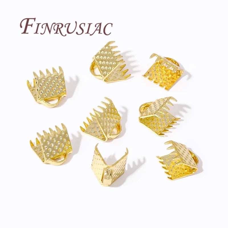 18K Gold Plated Foldover Crimp End Caps | DIY Jewelry Findings