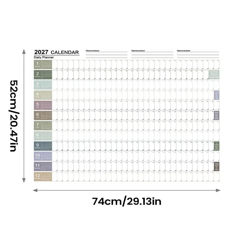 2027 Wall Calendar 12-Month Double-Sided Annual Planner