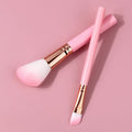 2Pcs Pink Makeup Brush Set – Soft Blush & Eyeshadow Brushes