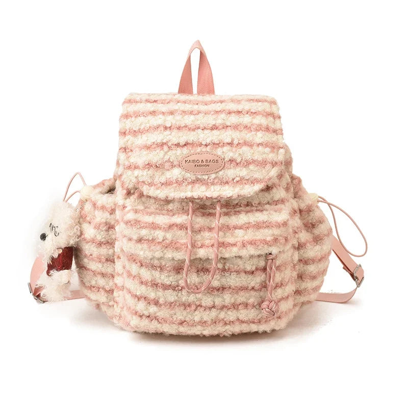 Fair Isle Wool Striped Women's Backpack – College Style