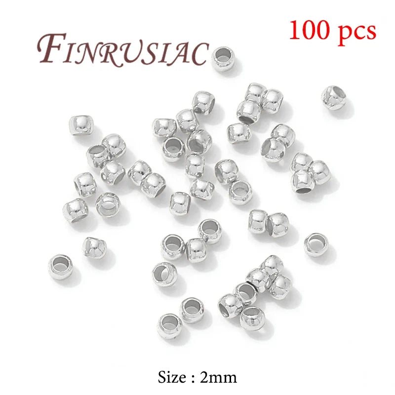 18K Gold Plated Crimp Tube End Beads for Jewelry Making – 100pcs