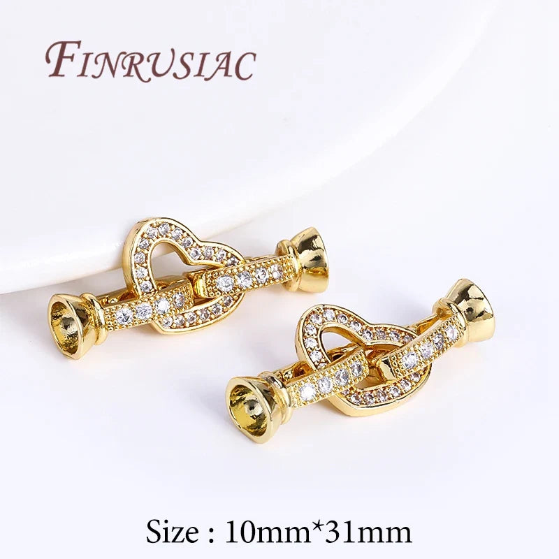 18K Gold Plated Zircon Clasp Connectors – DIY Jewelry Making