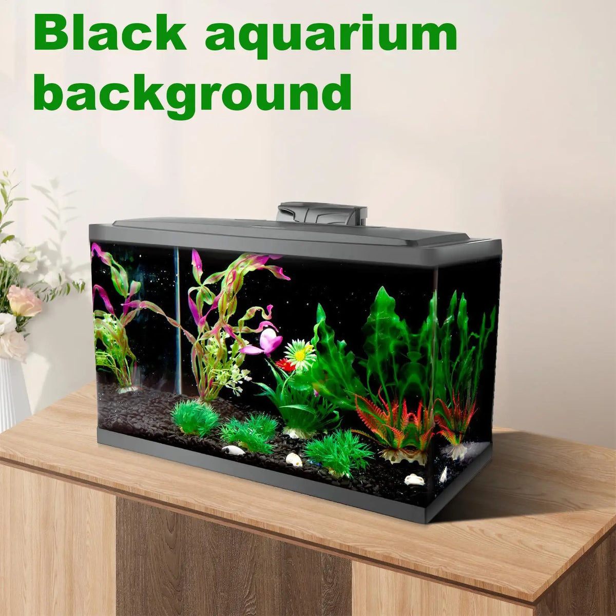 Black Aquarium Background Static Cling Film | 30cm & 40cm
