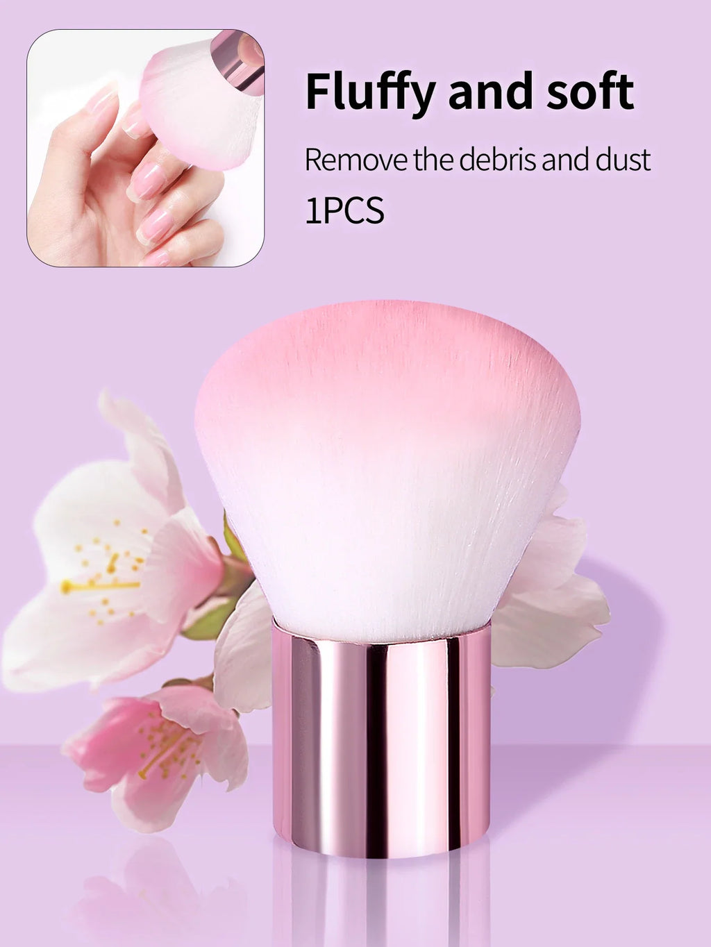 Mushroom Nail Dust Brush – Soft Manicure & Gel Polish Cleaner