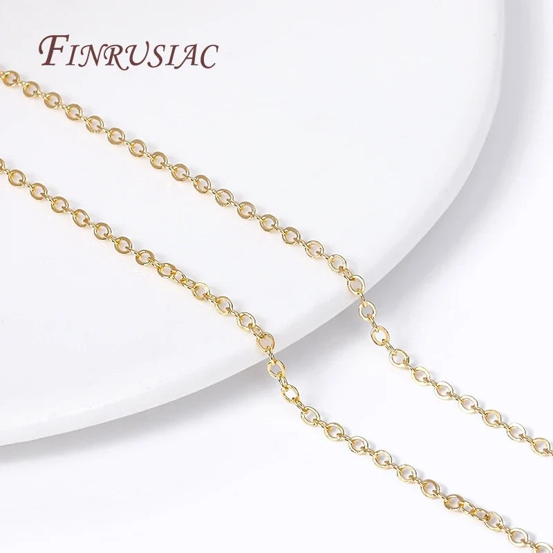 18K Gold Plated O-Shape Chain Spool | 2mm DIY Jewelry Making