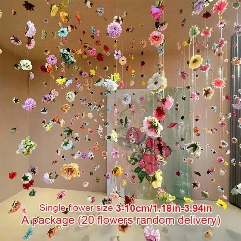 DIY Floating Flower Door Curtain Kit – 20 Artificial Flowers