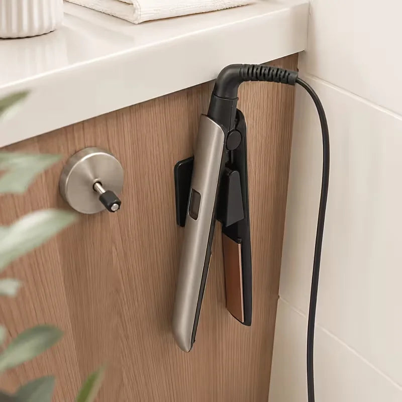 No-Drill Adhesive Wall Hook Heat-Resistant Hair Tool Organizer