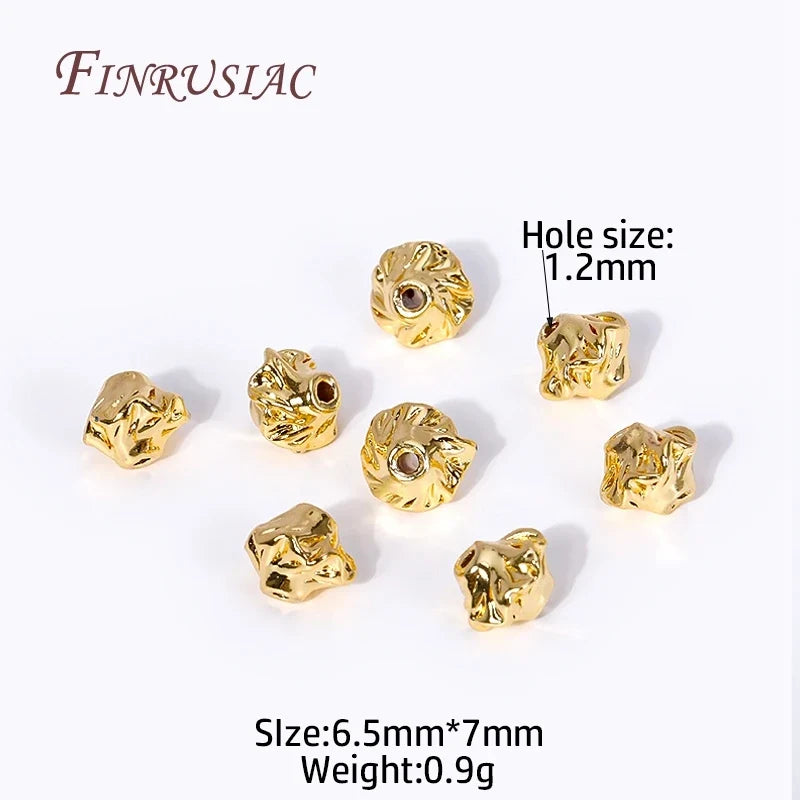 18K Gold Plated Flower Spacer Beads | Brass DIY Jewelry Making