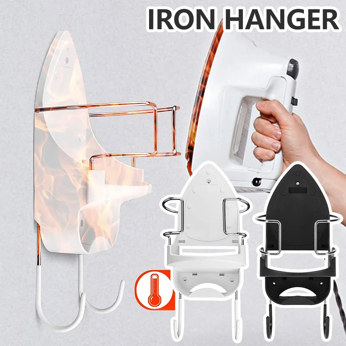Wall Mount Ironing Board Holder & Iron Hanger Rack – Metal