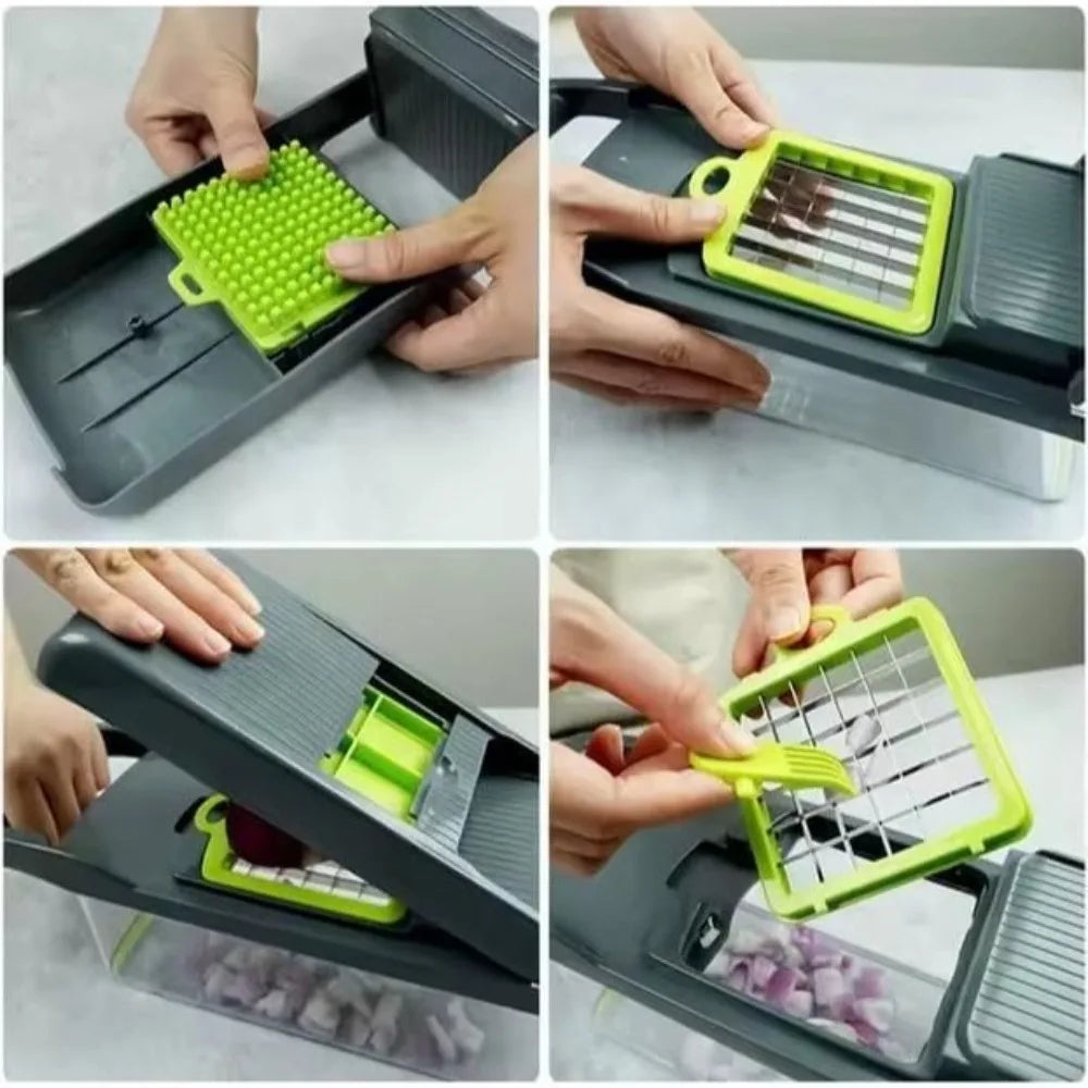 16-in-1 Vegetable Chopper Slicer Dicer Grater – Stainless Steel