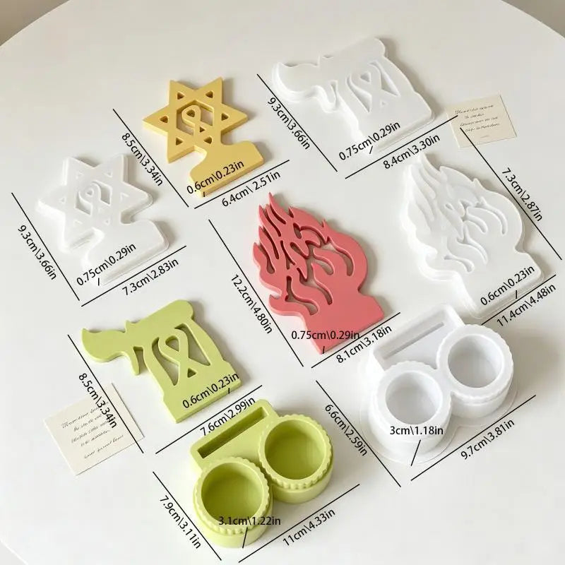 Silicone Candle Holder Mold Set – Tealight & Fire Shape DIY Mould
