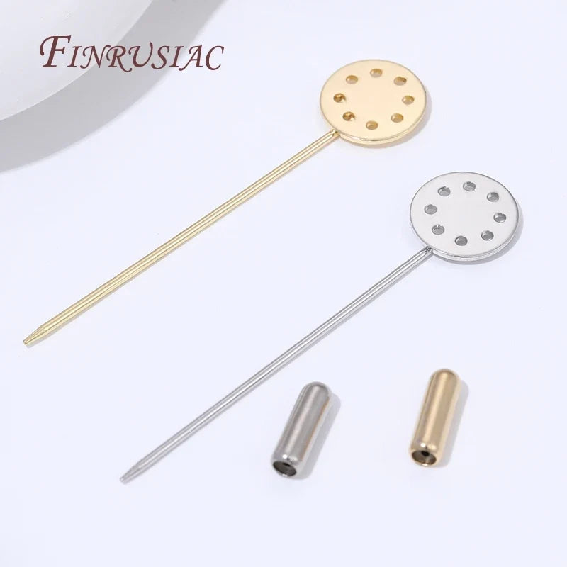 14K Gold Plated Brass Stick Pin Blanks – DIY Lapel & Shawl Pins