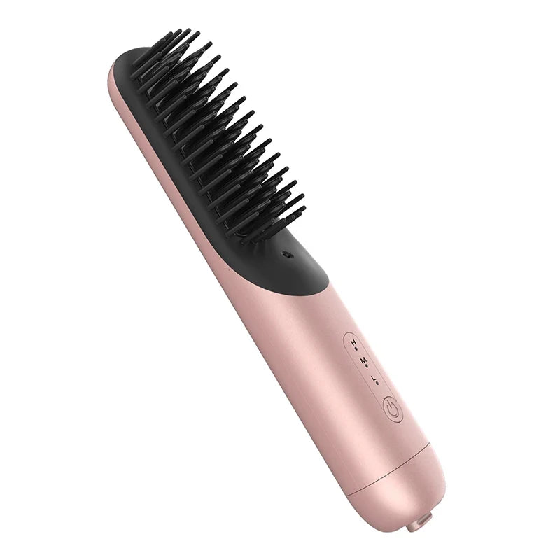 Wireless Negative Ion Hair Straightening Brush – USB-C Cordless