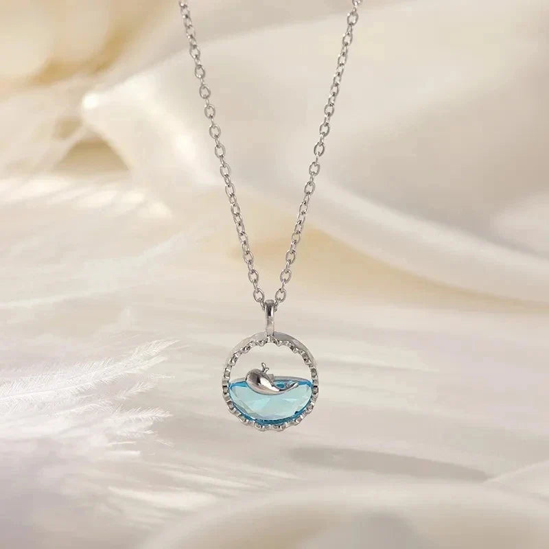 Women's Heart Pendant Stainless Steel Clavicle Chain Necklace