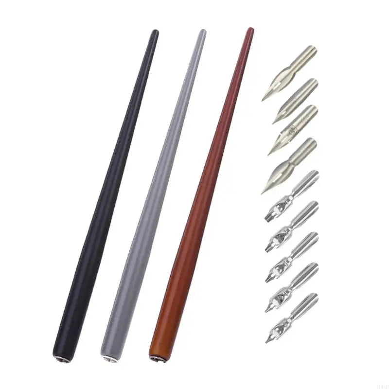 Wooden Dip Pen – Stainless Steel Nib for Calligraphy & Art