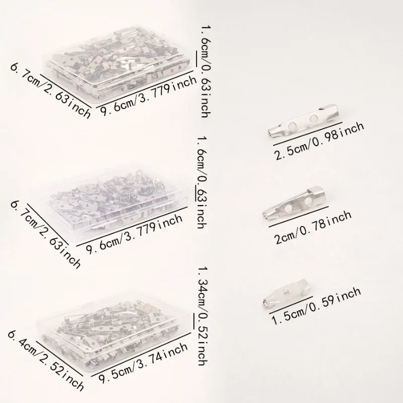 100pcs Stainless Steel Safety Pin Brooches – Jewelry Making Set
